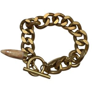 PLUNDER Gold-Tone and Brown Stone Bracelet